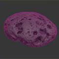 Natural Porous Stone with Many Holes on Textured Rounded Surface