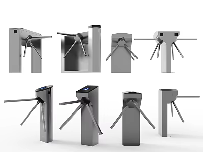 Various Types Of Public Facility Turnstiles For Access Control And Crowd Management 3d model