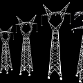 Roadside Power Pylon Structures With Diverse Design And Height Variations 3d model