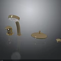 Luxury Gold Bathroom Faucet Set With Spout Handle And Drain Cover