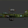 Green Aerospace Vehicle Model With Propellers Checkerboard Pattern And Blue Cockpit