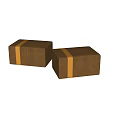 Two Square Brown Stools With Orange Straps On Marble Floor And Light Wall
