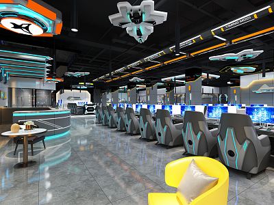 Industrial LOFT Internet Cafe Internet Cafe Internet Cafe 3d model