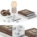 Modern Decorative Ornament Set With Geometric Shapes Books And Vase For Home Decor