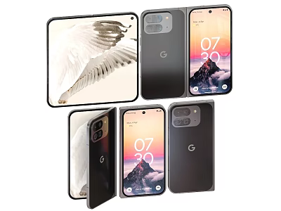 Google Pixel Smartphones Showcasing Modern Design Camera Setup And Natural Wallpaper 3d model