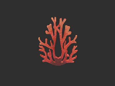 Detailed Vibrant Red Coral Shaped Botanical Art on Black Background 3d model