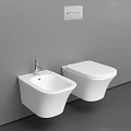 Modern White Wall Mounted Toilet with Bidet in Sleek Contemporary Bathroom Design
