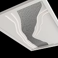Modern Interior Ceiling Design With Textured Panel And Curved Lines