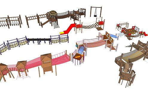 Modern play equipment Children's equipment Children's activity area Children's playground Amusement facilities 3d model