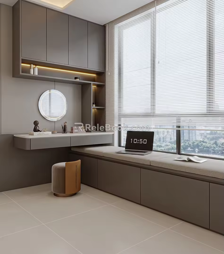Dressing table windowsill 3d model