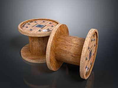 Wooden Cable Reels With Sturdy Design For Electrical And Electronic Wiring 3d model