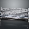 Rustic Wooden Outdoor Bench With Armrests And Natural Wood Grain For Garden Patio