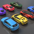 Assorted Colored Cars With Different Models And Stylish Exteriors On