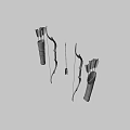 Bow and arrow and quiver 3d model