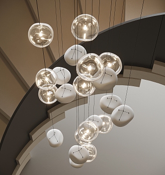 Stairwell chandelier 3d model