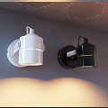 Modern White Adjustable Wall Lamp With Rotatable Head And Warm Illuminated Light 3d model