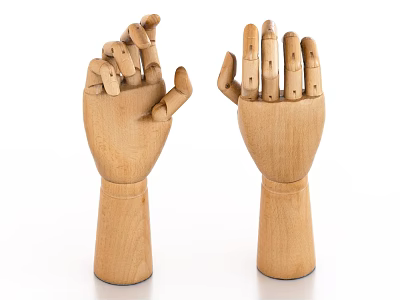 Two Wooden Hand Model Decorative Ornament Set For Home Decoration 3d model