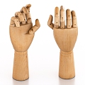 Wooden arm tickling wooden palm 3d model