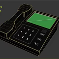 Vintage Computer Terminal Featuring Green Screen Numeric Keypad And Control Buttons 3d model