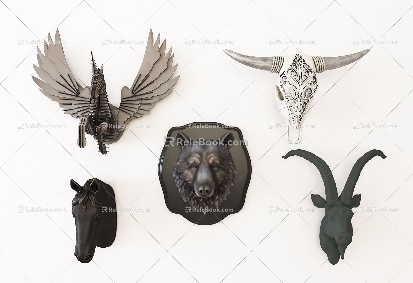 Modern Animal Wall Decorations Wall Decorations 3d model