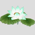 Fresh Light Green And White Lotus Flower With Blooming Petals And Lotus Leaves