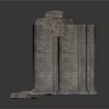 Ancient Stone Arch Ruin Structure With Carved Columns And Pedestal Base 3d model