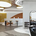 Modern Beauty Hair Salon Interior With Black Leather Chairs Mirrors And Stylish Lighting