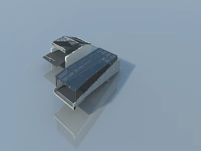 Modern Residential Building Design Featuring Sleek Side Hung Door And Glass Facade 3d model