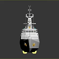 G21 Military Patrol Ship With Gray Hull Upper Structure And Communication Antenna