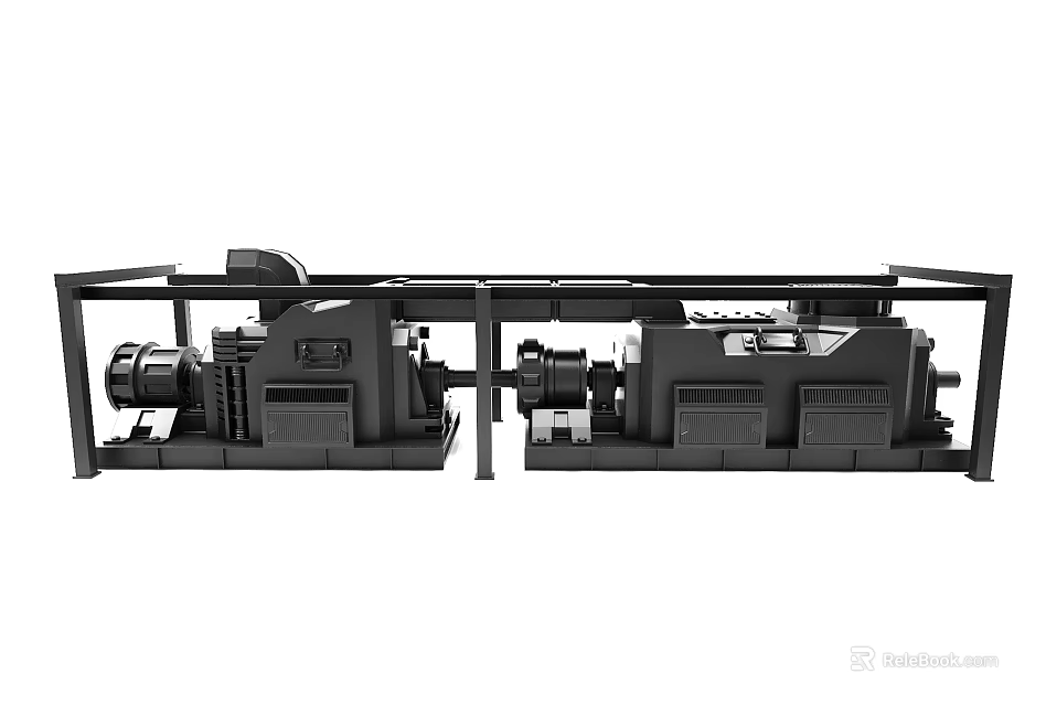 Industrial Processing Machinery Featuring Twin Motor Drive System And Steel Frame Construction 3d model 