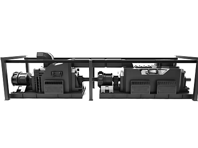 Industrial Processing Machinery Featuring Twin Motor Drive System And Steel Frame Construction 3d model