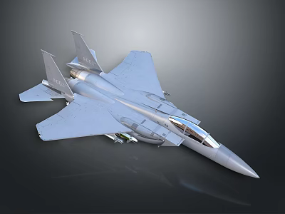 Gray Space Fighter Jet Model with Detailed Fuselage and Aerospace Design Features 3d model