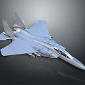 Gray Space Fighter Jet Model with Detailed Fuselage and Aerospace Design Features