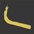 Scenic Great Wall 3D Model With Detailed Winding Structure And Green Vegetation