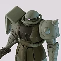 Detailed Green Articulated Robot Action Figure With Rifle Axe And Accessories