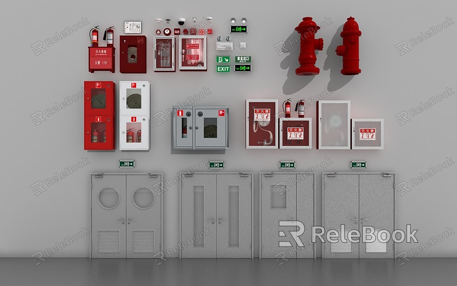 Modern fire-fighting equipment Fire-fighting facilities model