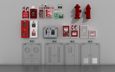 Modern fire-fighting equipment Fire-fighting facilities 3d model