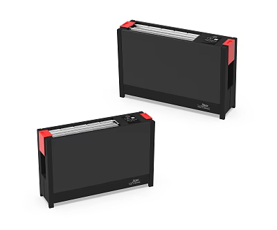 Modern Black Kitchen Appliances With Red Accents Two Stylish Units For Home Use 3d model