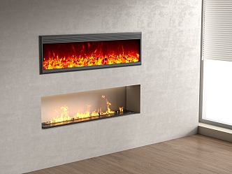 Modern Fireplace Electronic Fireplace Firewood Embedded Fireplace 3d model