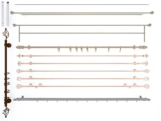 Jane Europe Curtain Rod Curtain Rod Slide Rail Combination 3d model