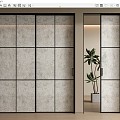 Modern DuPont paper sliding door DuPont paper sliding door 3d model