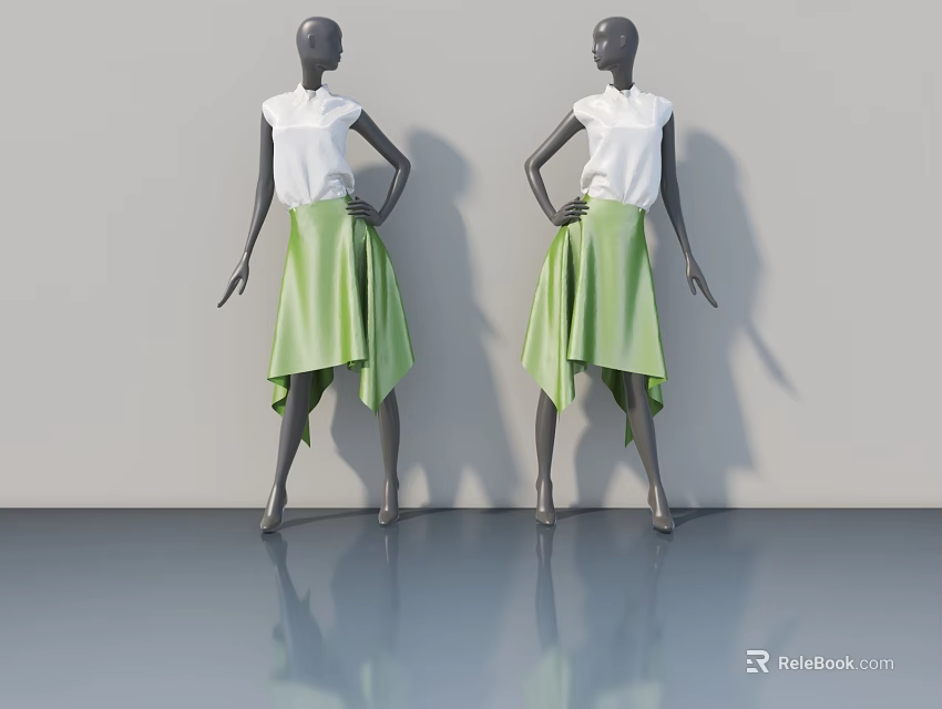 Modern Interior Swing Door With Glass Panel And White Frame Design 3d model