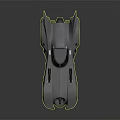 Futuristic Silver Car With Bat Like Wings Sleek Body Circular Headlights And Unique Wheels