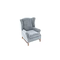 Gray Wingback Single Sofa With High Back Comfortable Seat And Wooden Legs 3d model