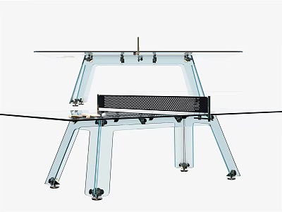 Transparent Sports Equipment Training Table With Stable Frame And Black Component 3d model