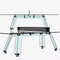 Transparent Sports Equipment Training Table With Stable Frame And Black Component 3d model