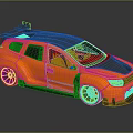 Yellow and Black Modified Car with Sporty Spoiler and Silver Alloy Wheels
