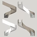 Modern revolving staircase revolving staircase combination 3d model