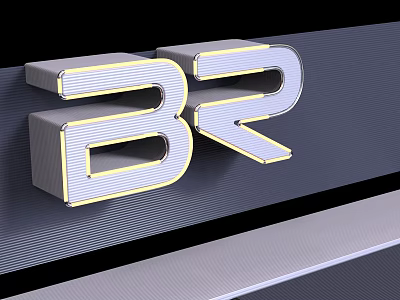 Modern 3D BR Logo Design With Metallic Finish And Glossy Edges 3d model