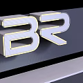 Modern 3D BR Logo Design With Metallic Finish And Glossy Edges